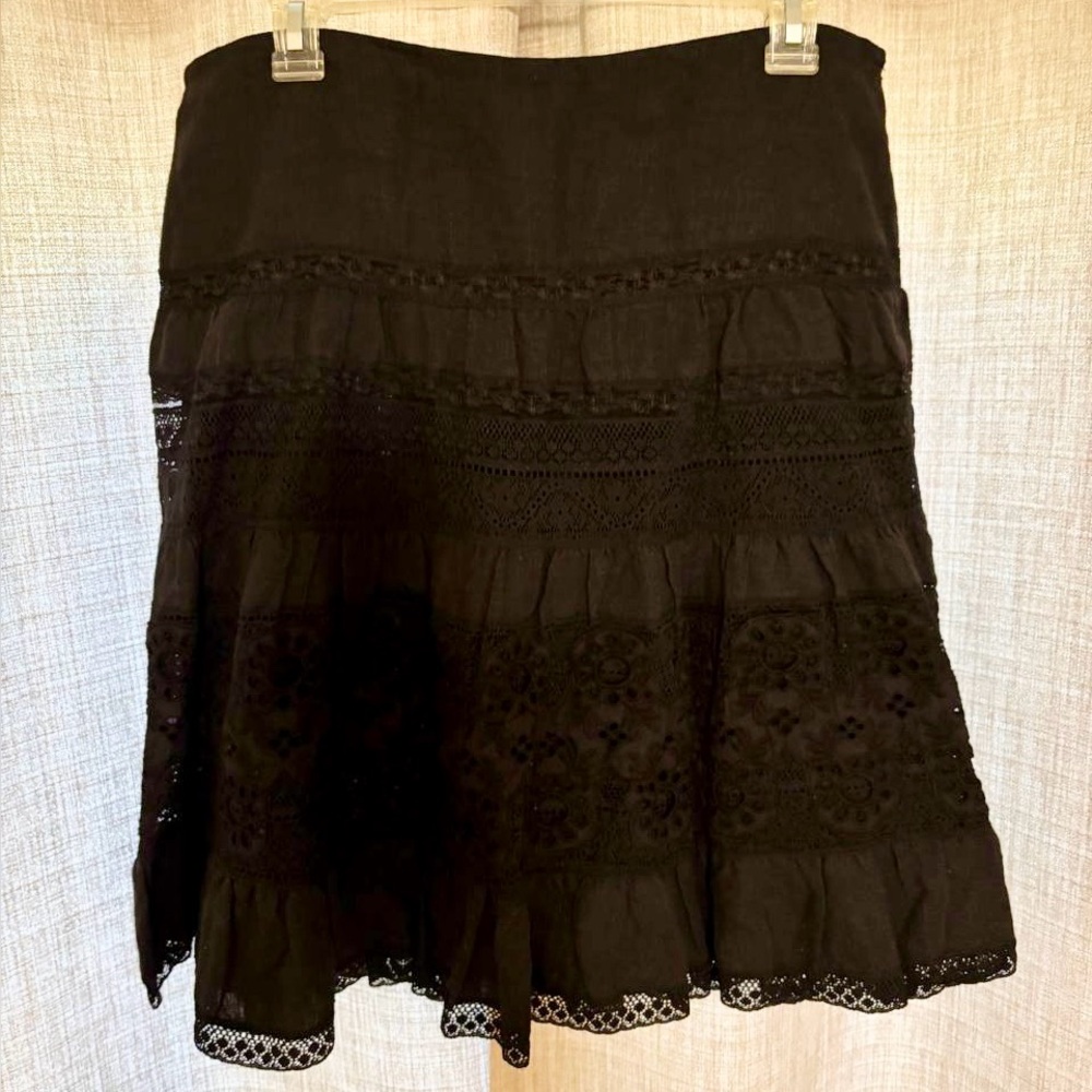 Sundance Black Lace Mini Skirt